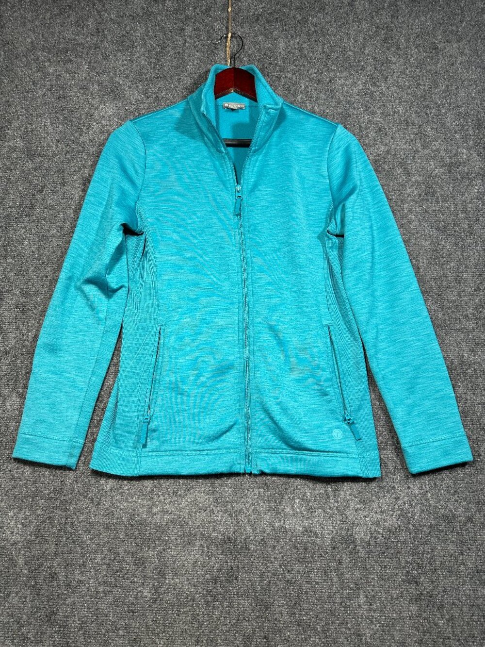 T by Talbots Jacket Womens XS Full Zip Blue Teal Stretch Zip Pockets